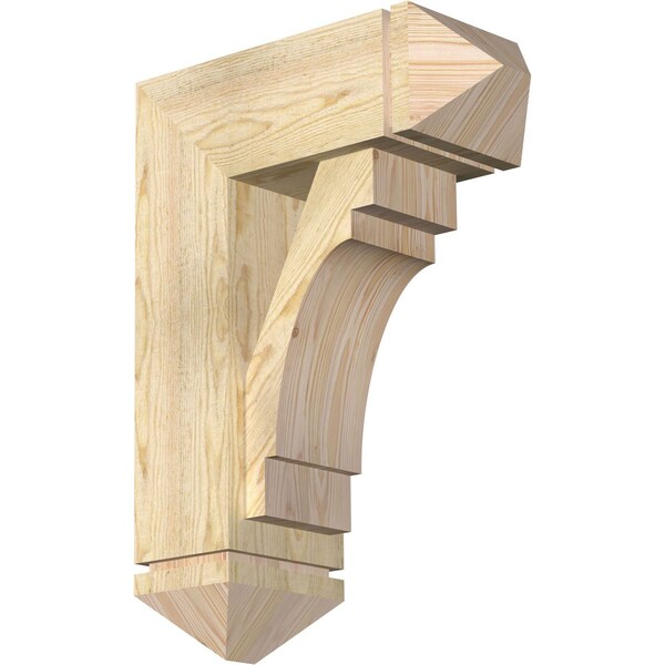 Ekena Millwork Merced Arts and Crafts Rough Sawn Bracket w/ Offset Brace, Douglas Fir, 8"W x 20"D x 28"H BKT0806X20X28MRC03RDF - main